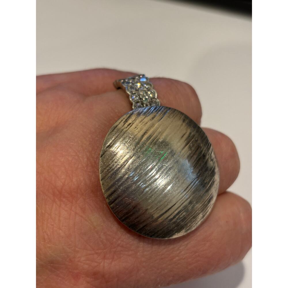 Sterling Silver Statement Ring Huge, Adjustable S… - image 4